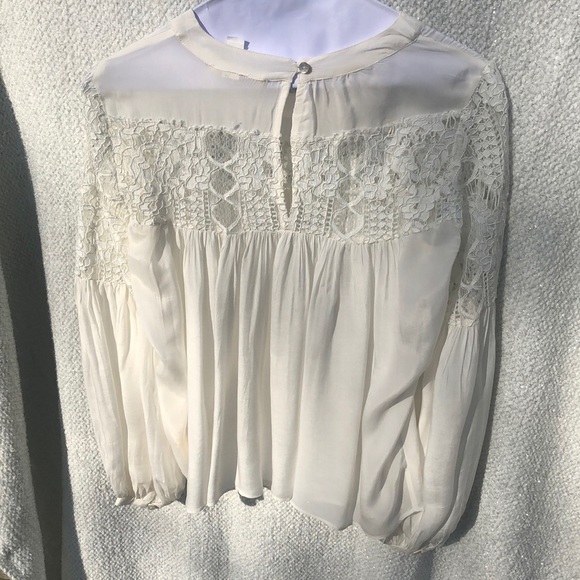 Anthropologie white crochet lace top size 2 - Picture 4 of 6